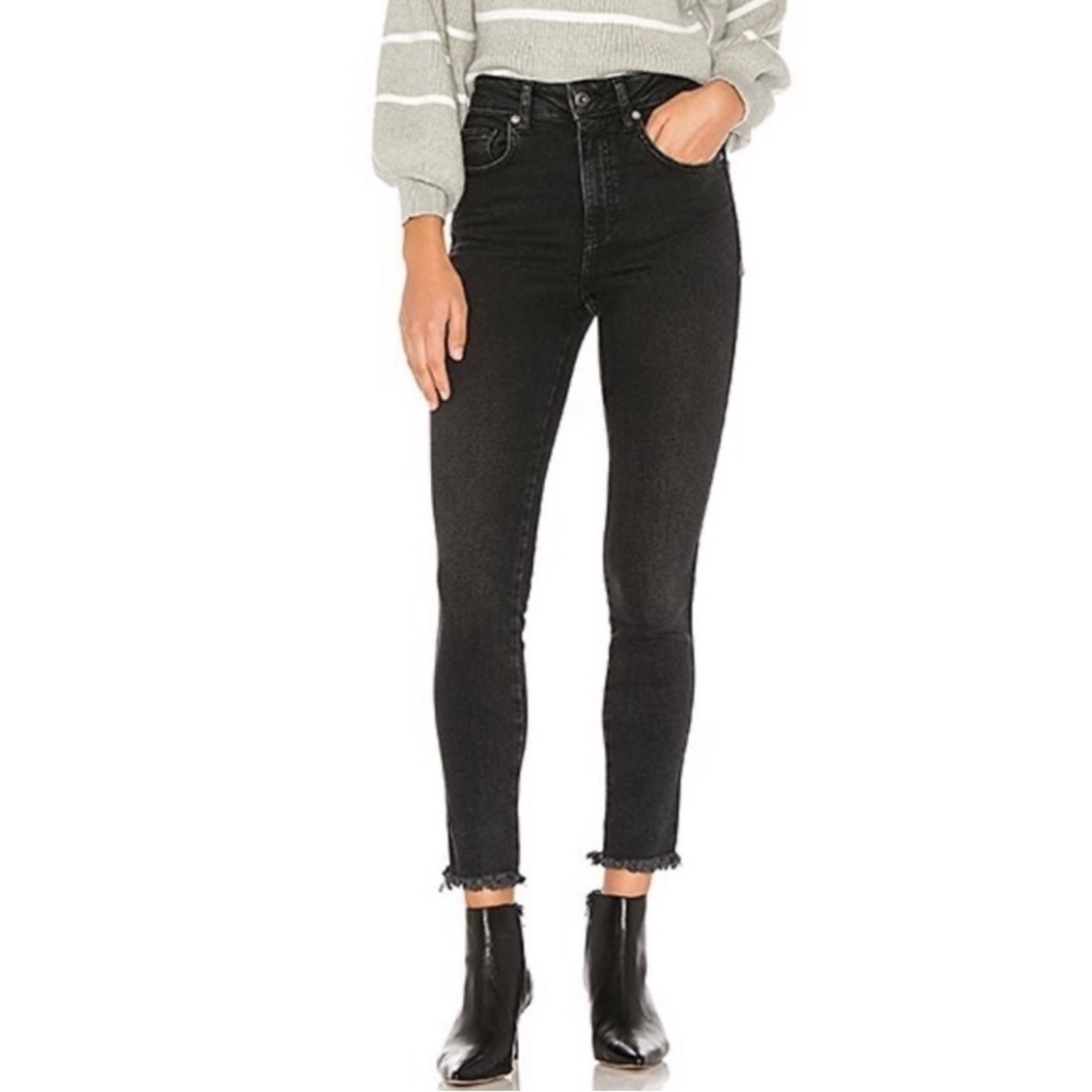 Free People We The Free High Rise Jegging in Washed Black Size 28 New With Tag